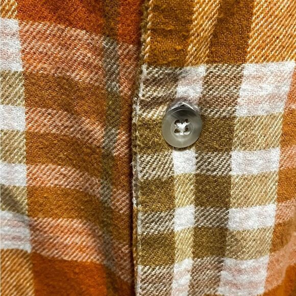 PacSun Orange and White Casual Button Down Shirt Mens Medium - Picture 2 of 11